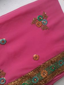 Pink fancy Saree