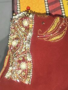 Maroon Embroidered Blouse