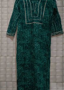 Green Ethnic Kurti | Stylish Print
