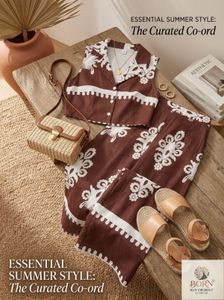 Chic Brown Floral Co-ord Set