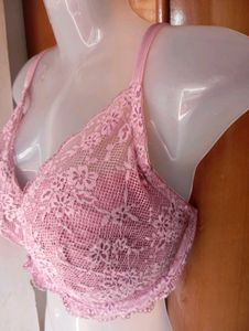 Lace Padded Bra - Pink