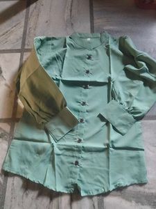 Elegant Mint Green Long Sleeve Top