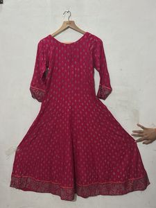 Pink Gown Set With Duppata And Pant