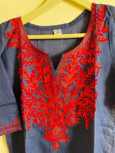 Embroidered Blue Kurta