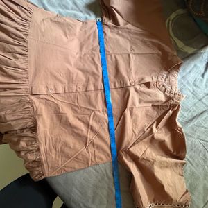 Brown Tiered Maxi Dress with Lace Detail