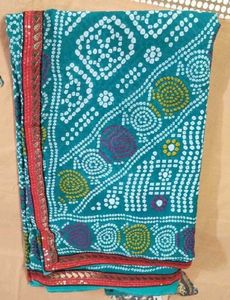 🌼Beautiful Teal Bandhani Saree🌼