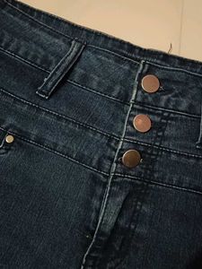 Dark Blue Denim Shorts