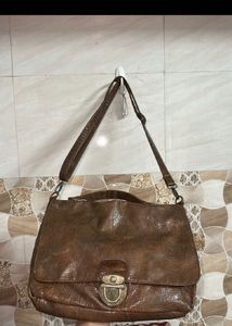 Vintage Brown Leather Handbag
