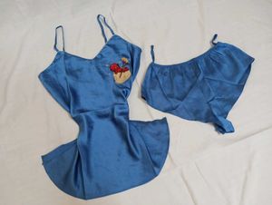 Hot Stuff Blue Satin Set 😈