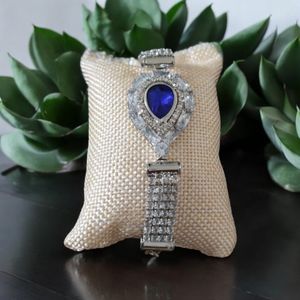 Blue Gem Statement Bracelet