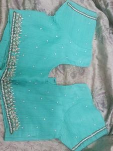Elegant Teal Embellished blouse