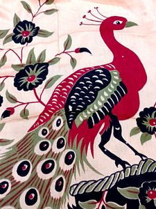 Multicolor Ladies Peacock Print Viscose Stole