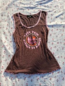 Brown "Road Trip" Graphic Tank Top