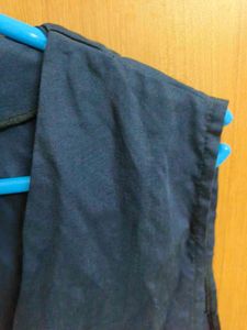 Navy Blue Sleeveless Blazer Top
