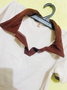 Vintage White Collared T-Shirt