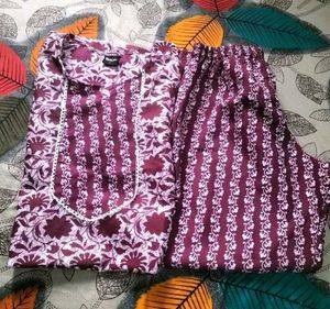Not used totally new Burgundy Floral Kurta Set