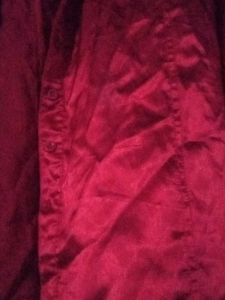 Red Satin Button-Up Shirt