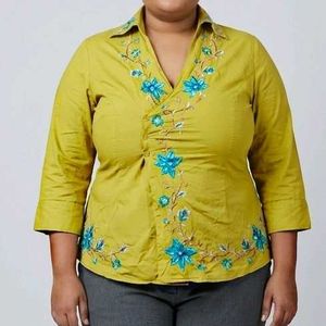 Embroided Shirt style top