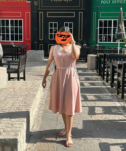 Korean Peach Dress (Belt Not Available)..
