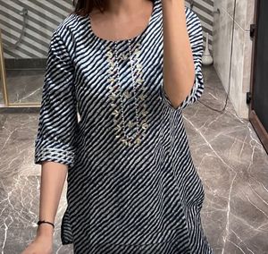 Stylish Striped Kurta with Gota Patti