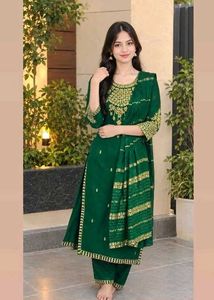 Emerald Green Kurta Set with duppata