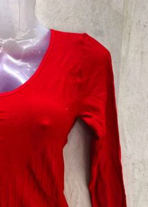 Red Long Sleeve Top