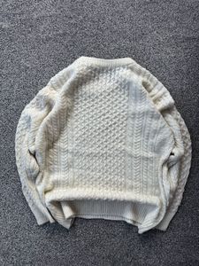 Cream Cable Knit Pullover Sweater
