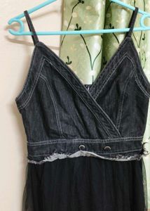 Denim &amp; Tulle Dress