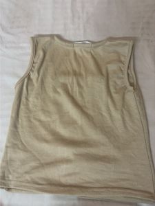 Zara Beige Square Neck Ribbed Tank Top