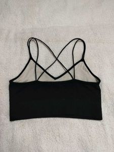 Black Criss-Cross Strap Sports Bra