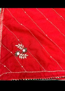 Jimmy Choo Embellished Red Saree