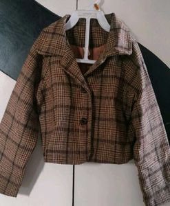 Cute Plaid Skirt Set with Hooded Jacket wit