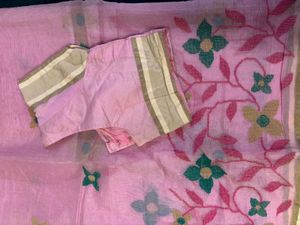 Pink Floral Saree with Blouse
