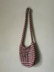 Boho Striped Hemp Sling Bag