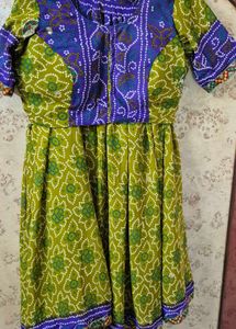 Green purple Chaniya choli without duppata