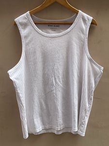 River Island White Ribbed Muscle Fit Tank Top