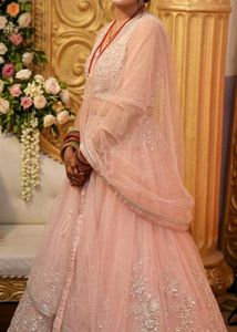 Embellished bridal engagement pink crop top Set