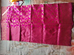 Stunning Pink Banarasi Silk Saree