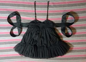 Chic Black Tulle Top