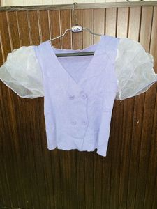 Lavender Puff Sleeve Top