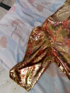 Rear Shimer Kurta With Satin Salwaar