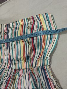 Colorful Striped Strapless Dress