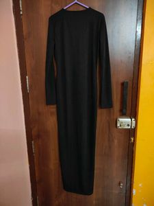 shein Black Long Sleeve Maxi Dress