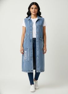 Denim Sleeveless Jacket