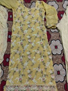 Yellow Embroidered Kurta