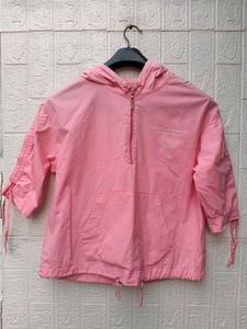 Korean Pintrest Pink Lightweight Hooded Jacket