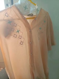 Peach Embroidered Kurta top