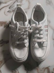 Classic White Lace-Up Sneakers