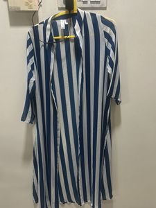 Striped Jumpsuit with Shrug for Women