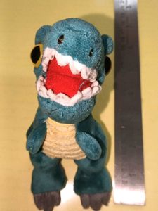Cute Teal Dinosaur Plush bag tag